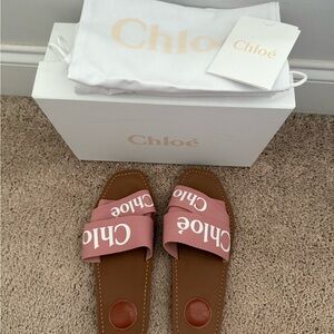 Chloé Pink and Brown Sandals